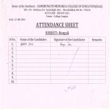 Attendance & Score Sheet